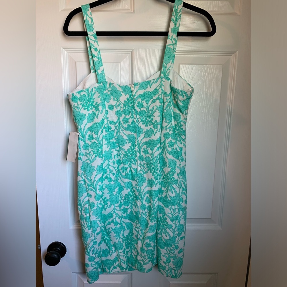 NWT B. Darlin Green and White Floral A-line Mini Fitted Dress, size 11/12 (L) - Picture 7 of 7